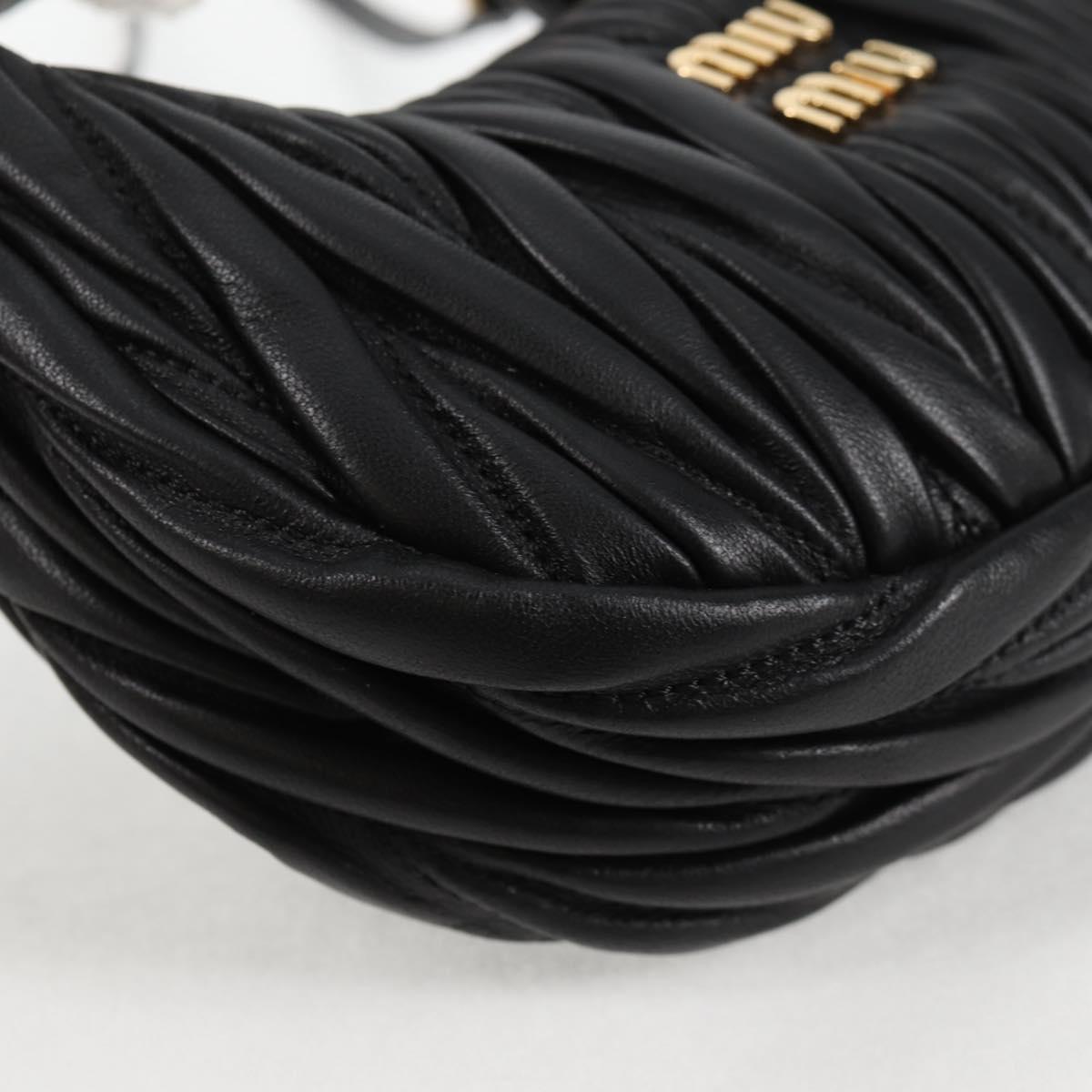 Miu Miu Matelasse Hand Bag Leather 2way Black Auth 119232SM