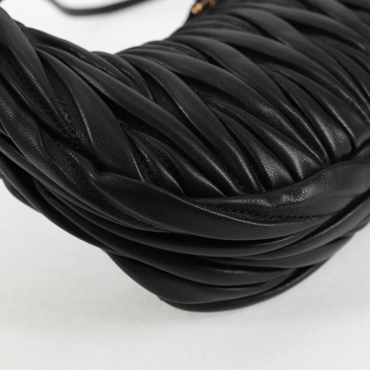 Miu Miu Matelasse Hand Bag Leather 2way Black Auth 119232SM