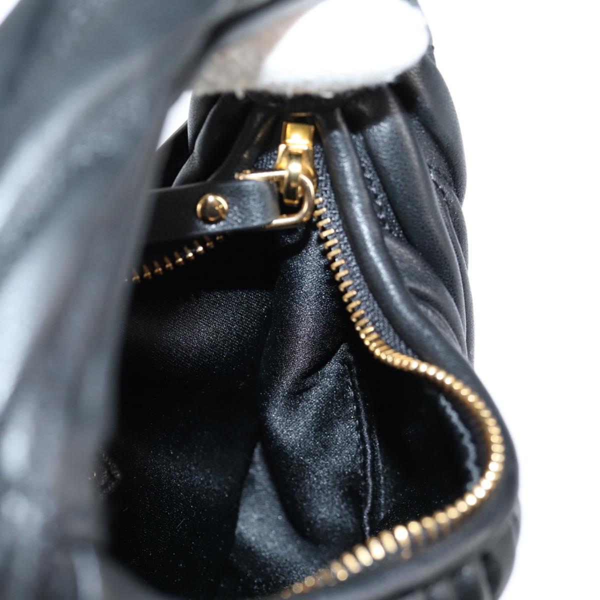 Miu Miu Matelasse Hand Bag Leather 2way Black Auth 119232SM