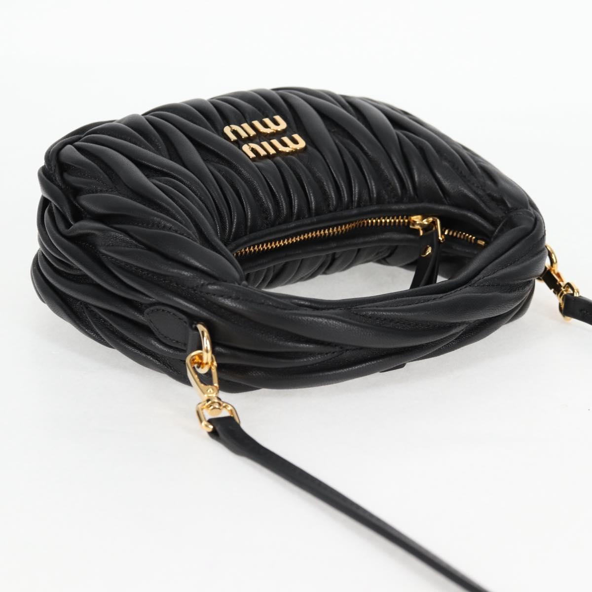 Miu Miu Matelasse Hand Bag Leather 2way Black Auth 119232SM