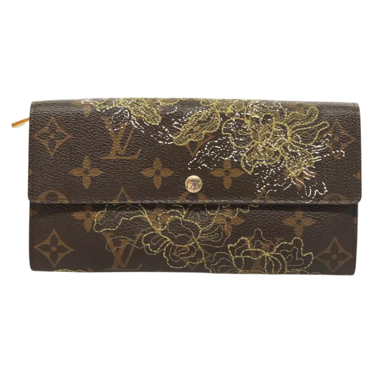 LOUIS VUITTON Monogram Dentelle Portefeuille Sarah Wallet M95390 LV Auth 119253V