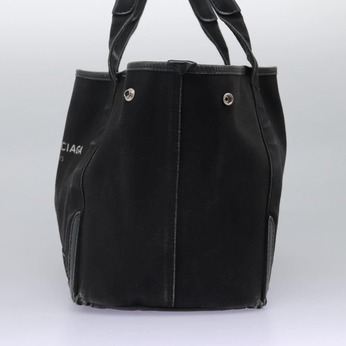 BALENCIAGA Navy Cabas Hand Bag Canvas Black 339933 Auth 119311