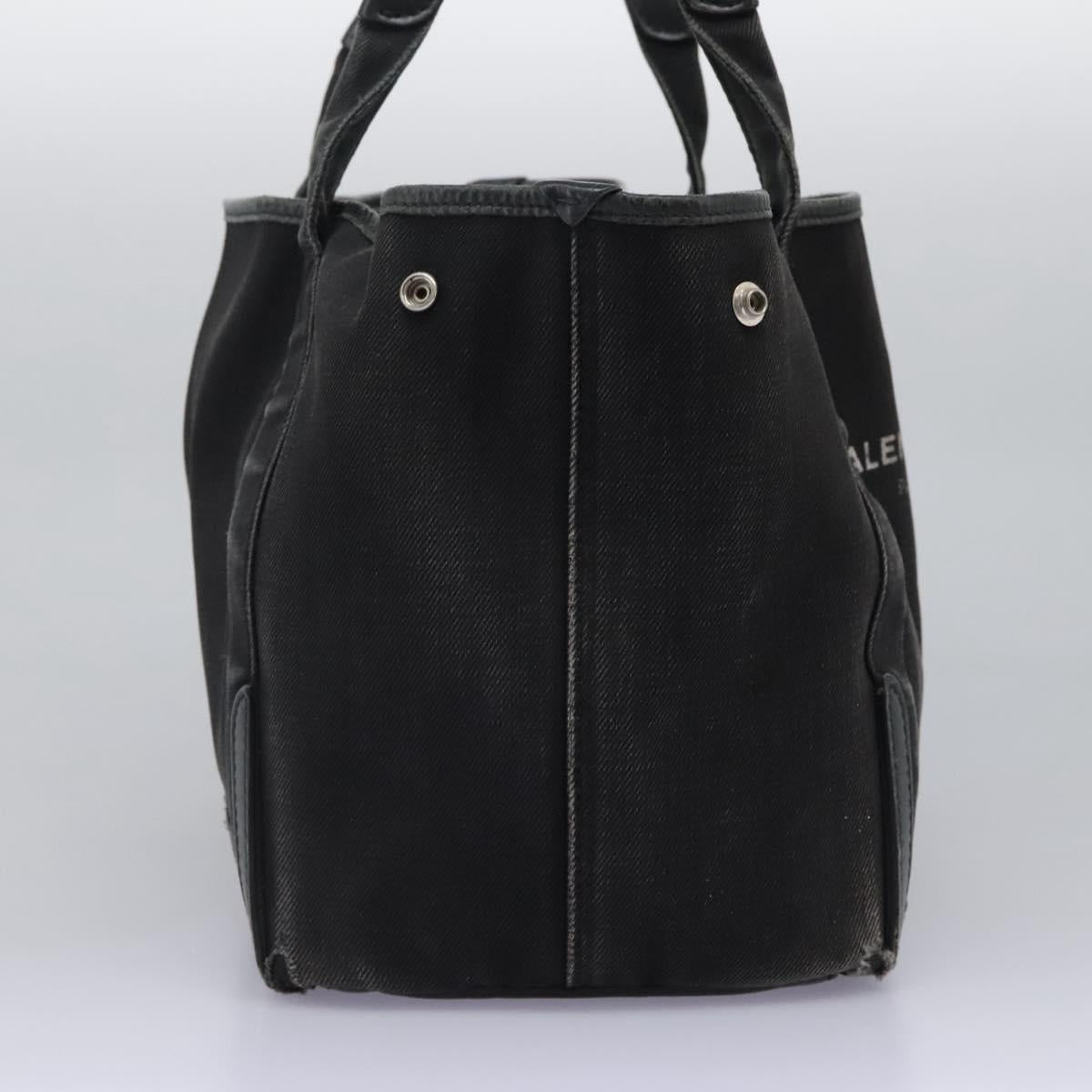 BALENCIAGA Navy Cabas Hand Bag Canvas Black 339933 Auth 119311