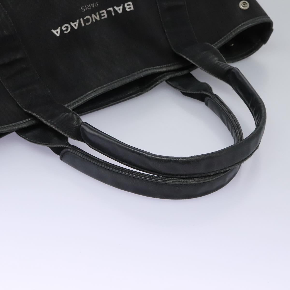 BALENCIAGA Navy Cabas Hand Bag Canvas Black 339933 Auth 119311