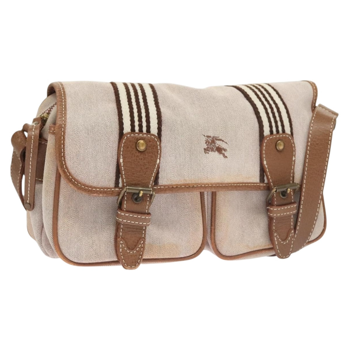 BURBERRY Blue Label Shoulder Bag Canvas Pink Auth 119316