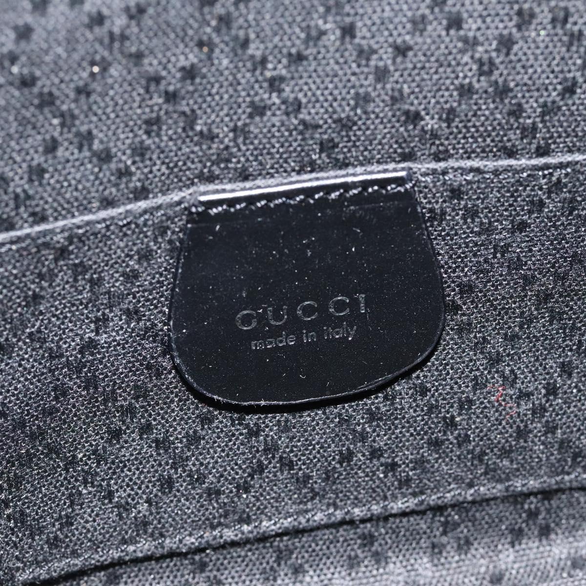 GUCCI Hand Bag Nylon Black Silver 000 0601 Auth 119331