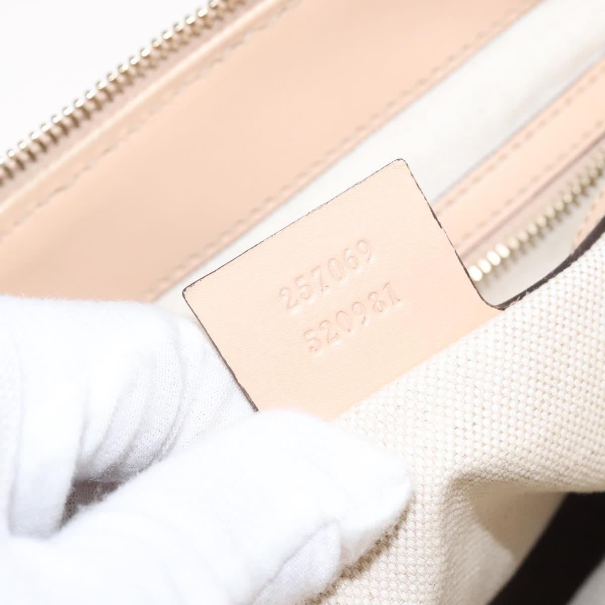 GUCCI GG Canvas Lovely Hand Bag Pink Gold 257069 Auth 119334