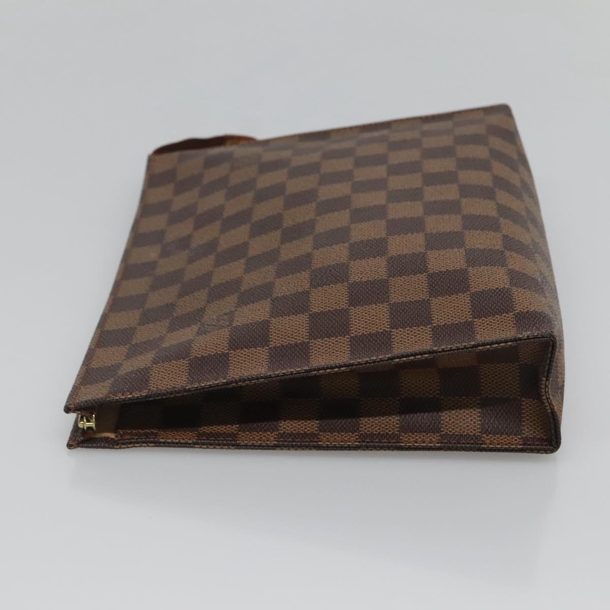LOUIS VUITTON Damier Ebene Poche Toilette 26 Pouch N47543 LV Auth 119346