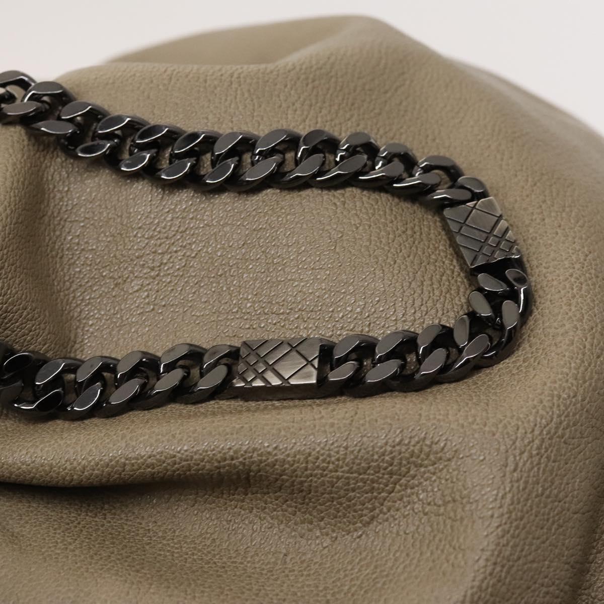 BURBERRY Shoulder Bag Leather Beige Auth 119364