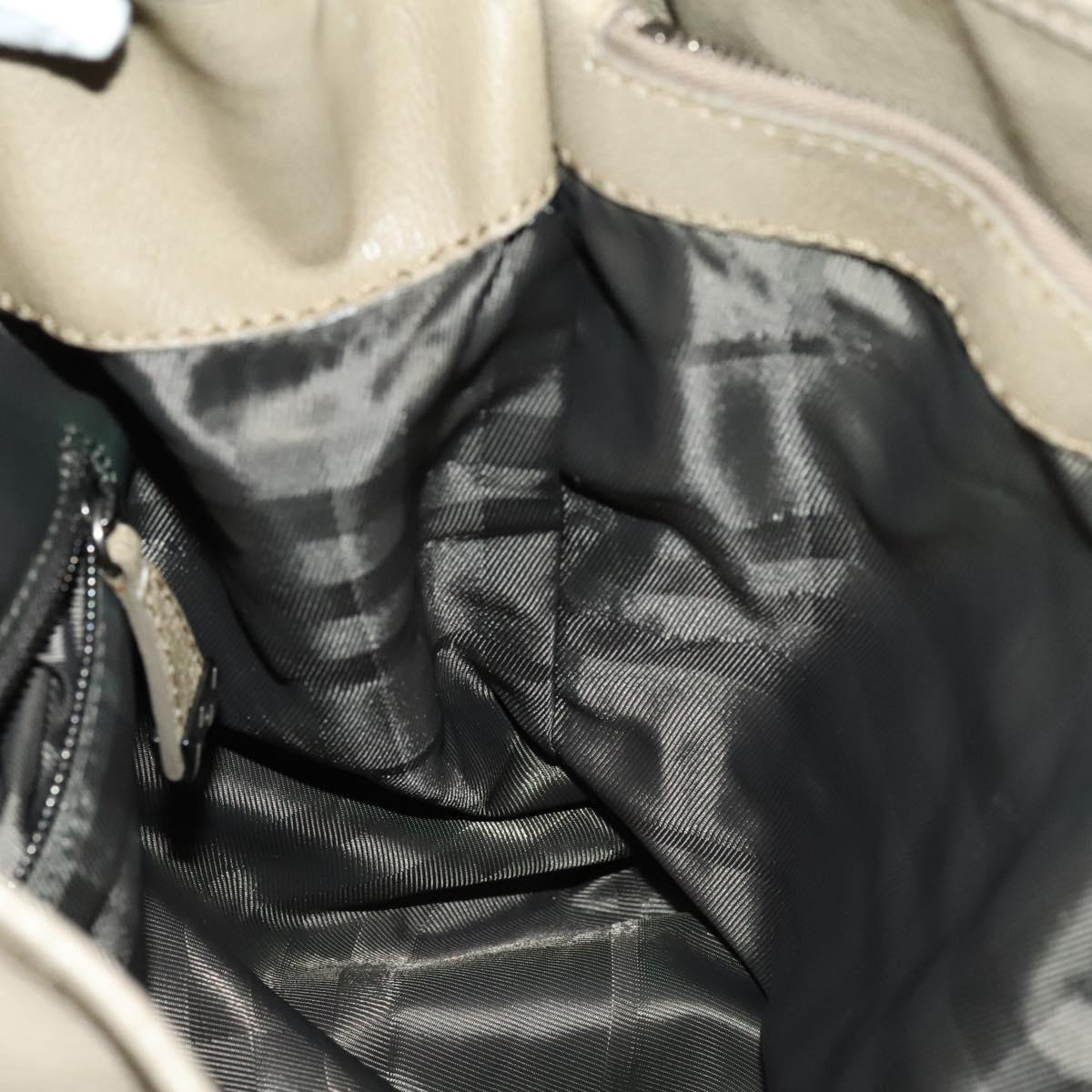 BURBERRY Shoulder Bag Leather Beige Auth 119364