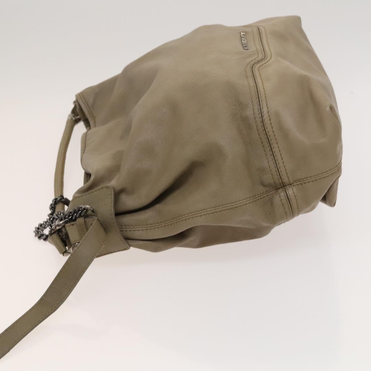 BURBERRY Shoulder Bag Leather Beige Auth 119364