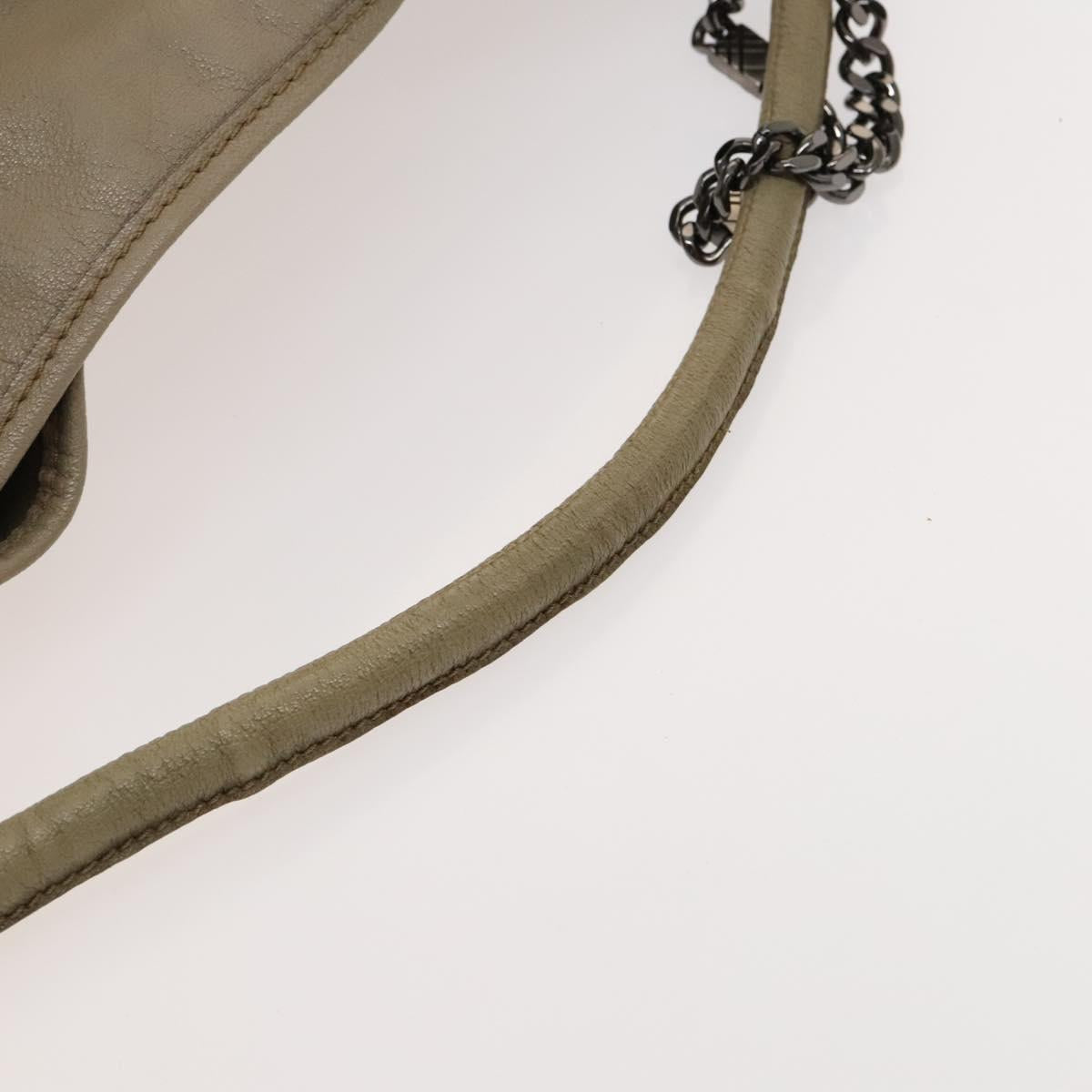 BURBERRY Shoulder Bag Leather Beige Auth 119364