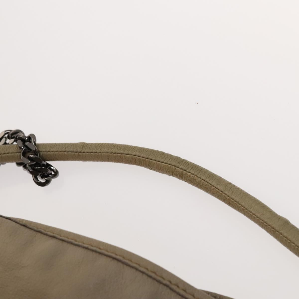 BURBERRY Shoulder Bag Leather Beige Auth 119364