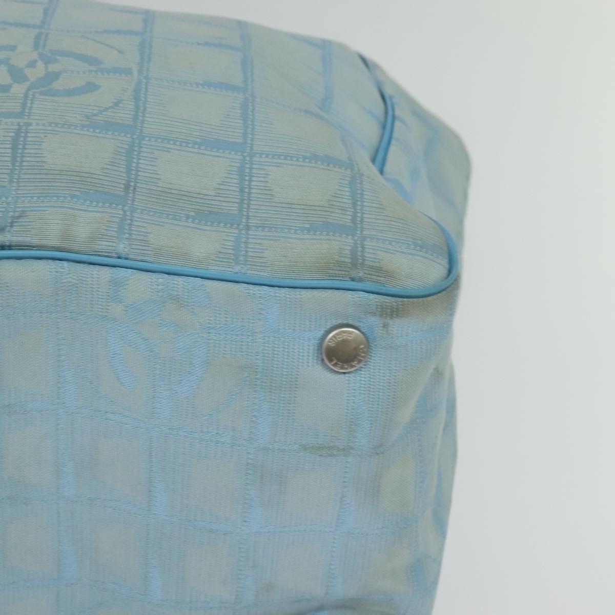 CHANEL New Travel line Tote Bag Nylon Light Blue CC Auth 119372