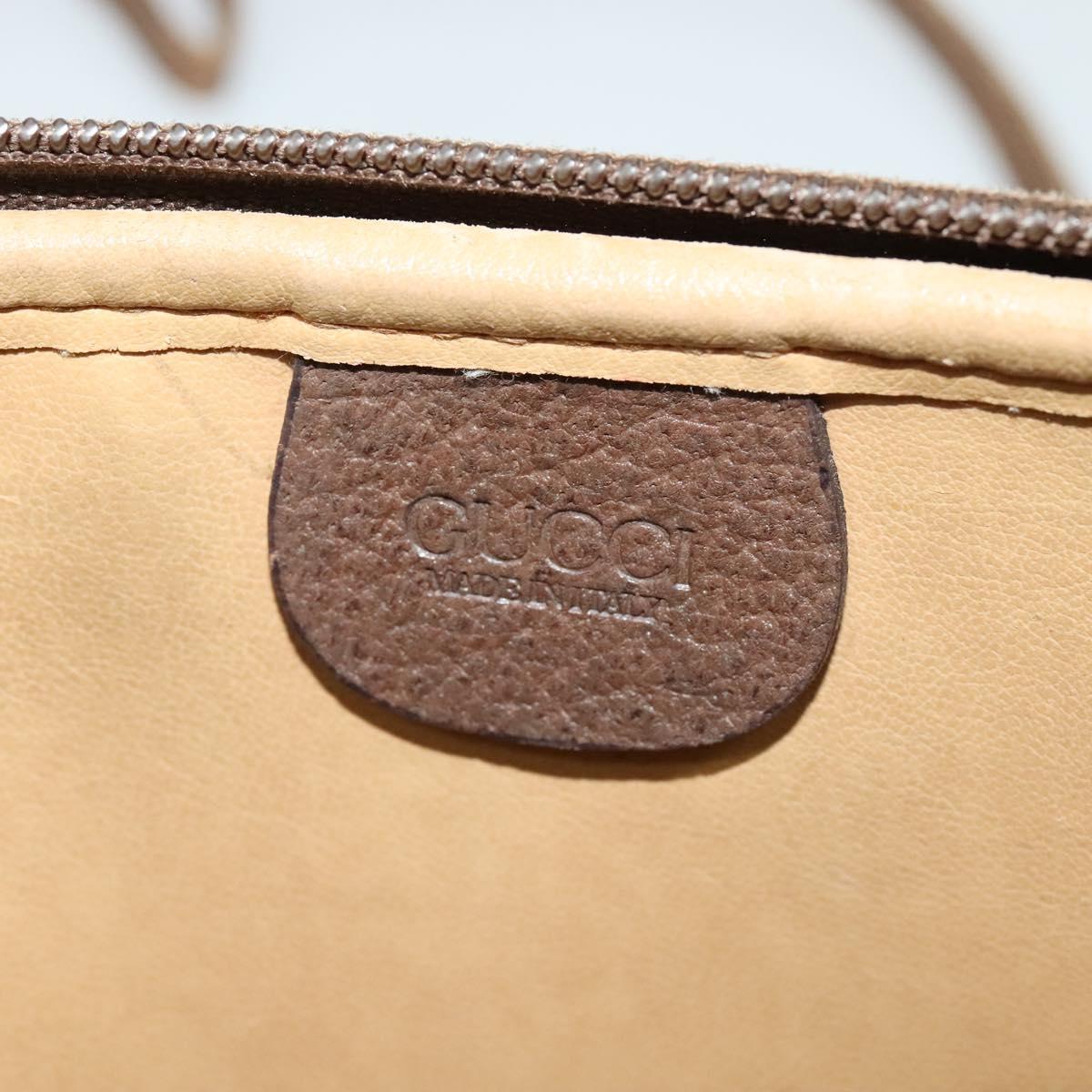 GUCCI GG Supreme Shoulder Bag PVC Leather Beige Gold Auth 119374