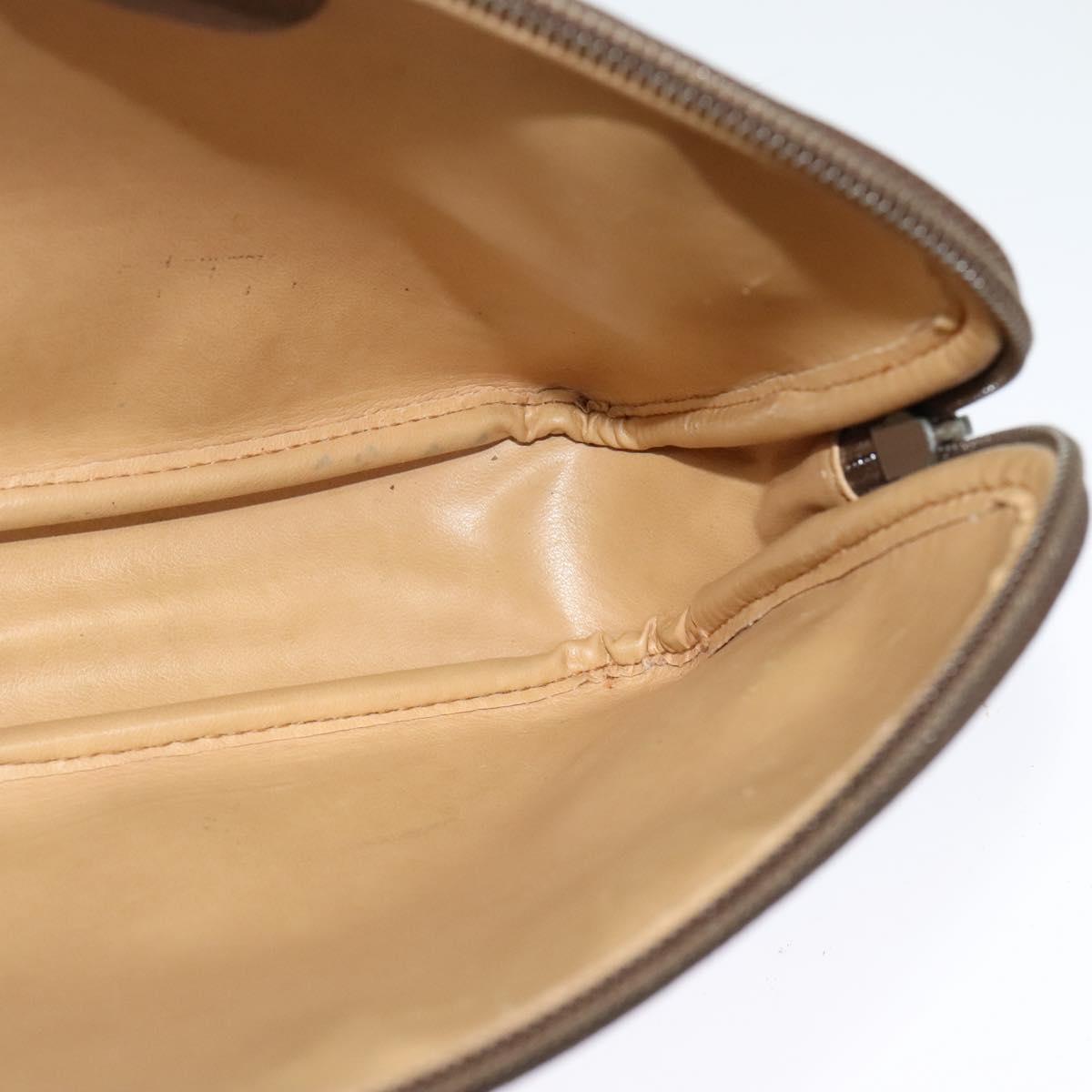 GUCCI GG Supreme Shoulder Bag PVC Leather Beige Gold Auth 119374