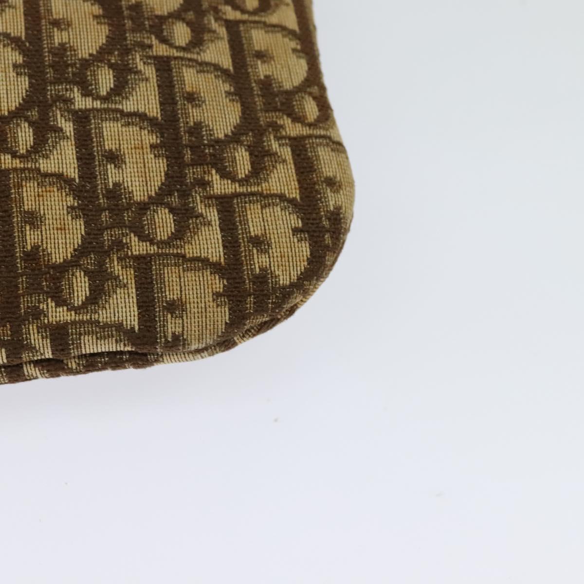 Christian Dior Trotter Canvas Shoulder Bag Brown Auth 119375