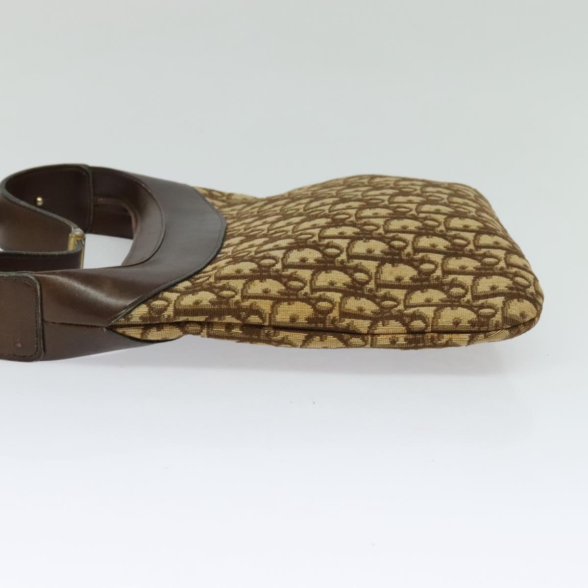 Christian Dior Trotter Canvas Shoulder Bag Brown Auth 119375