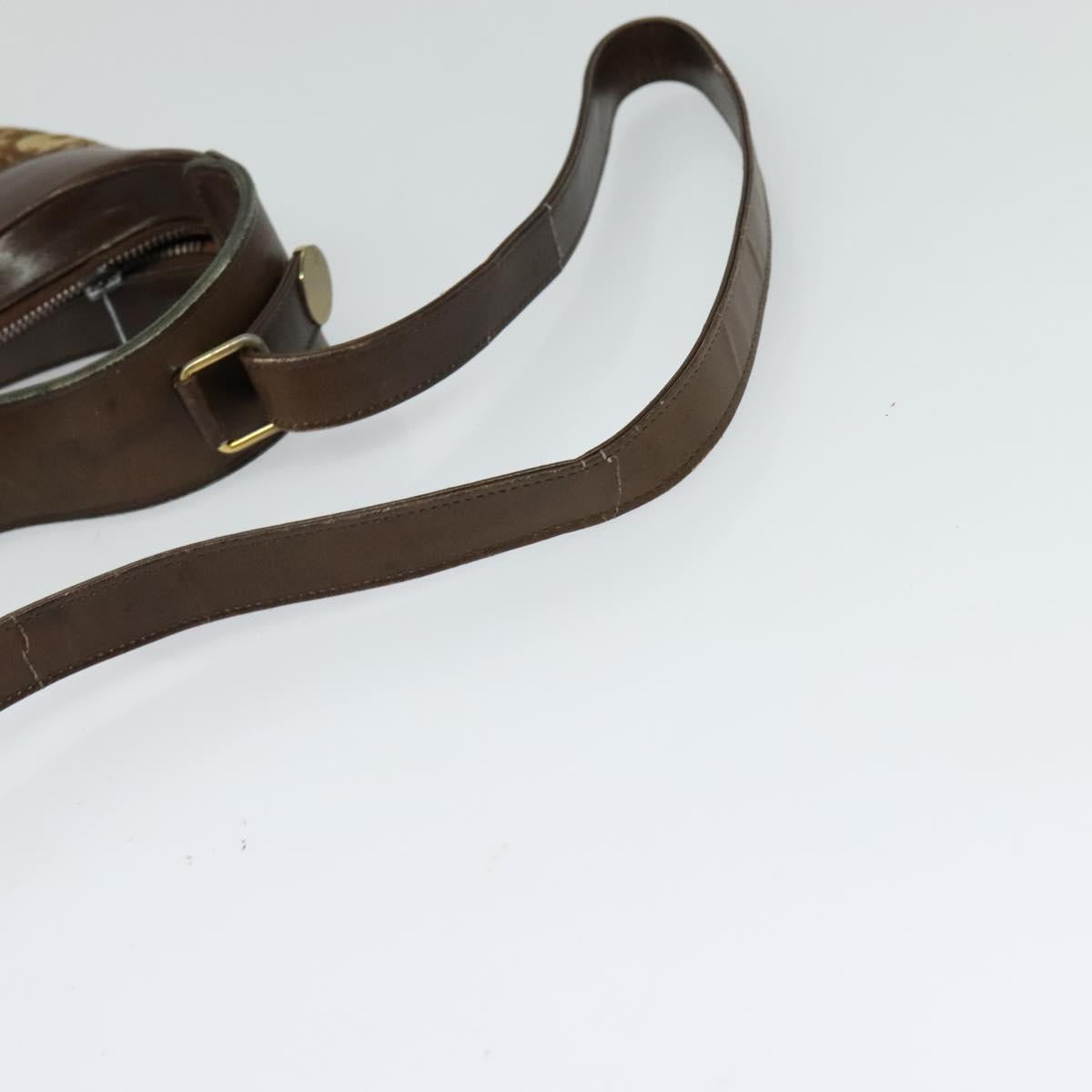 Christian Dior Trotter Canvas Shoulder Bag Brown Auth 119375