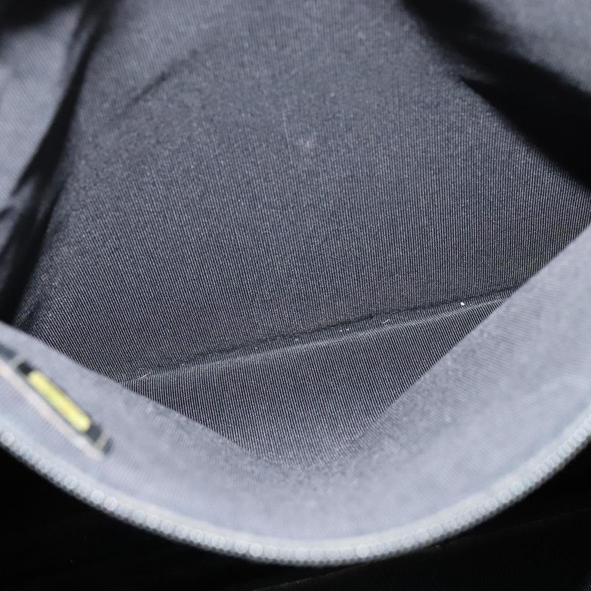 CHANEL COCO Mark Hand Bag Calf Skin Black Gold CC Auth 119391