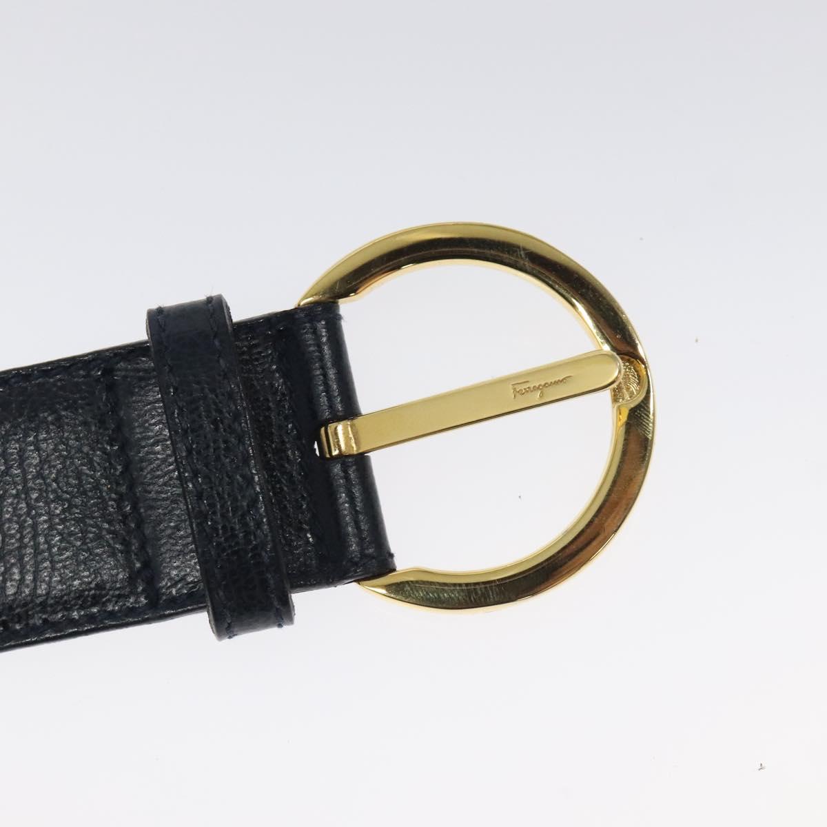 Salvatore Ferragamo Gancini Belt Leather 34.6"" Navy Auth 119422