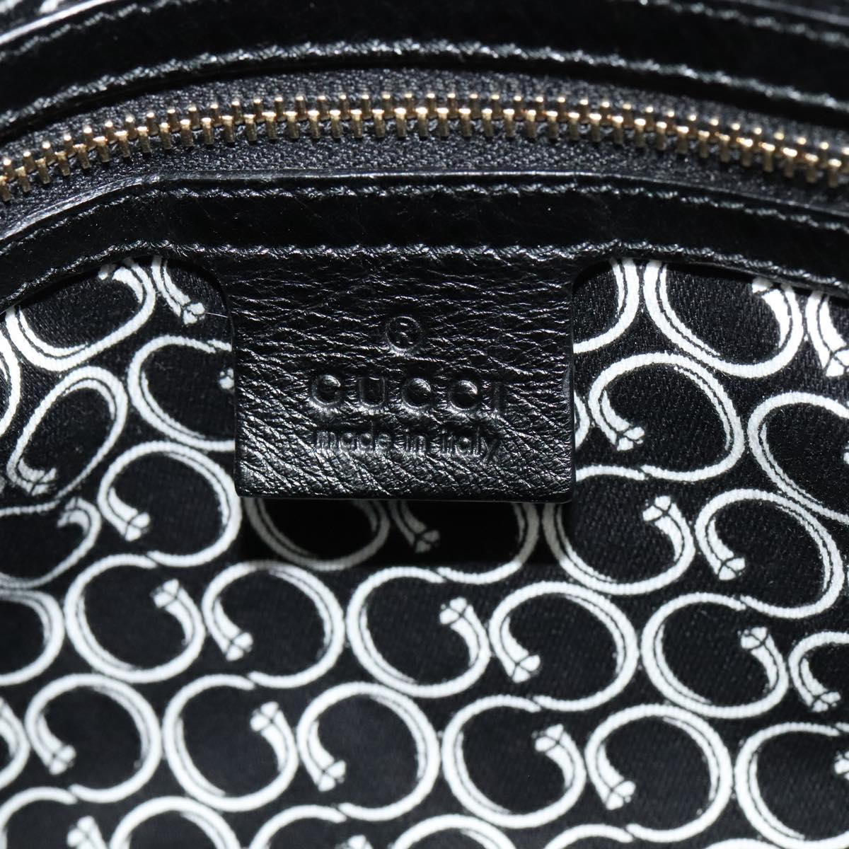 GUCCI Tote Bag Leather Black Gold 189892 Auth 119445