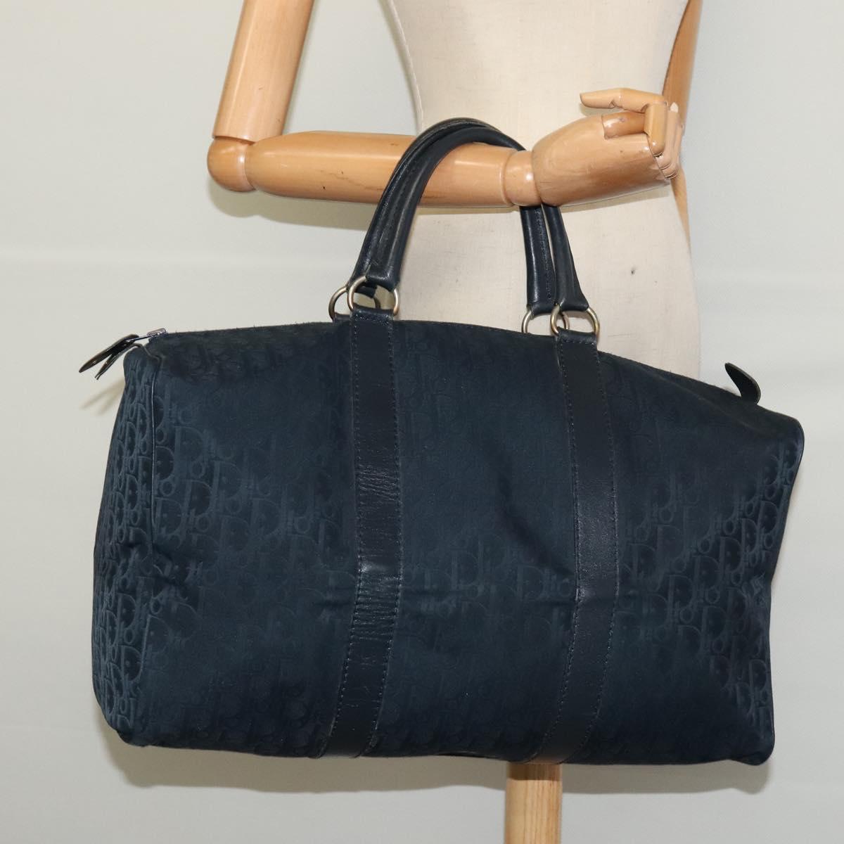 Christian Dior Trotter Canvas Boston Bag Navy Auth 119447