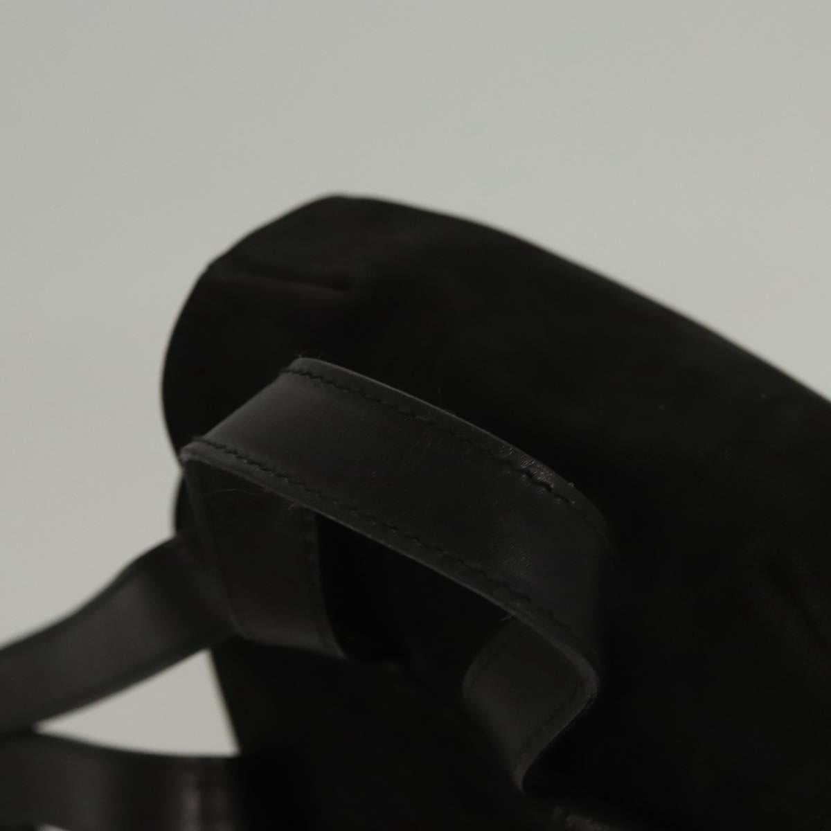 Salvatore Ferragamo Gancini Backpack Suede Black Gold Auth 119454