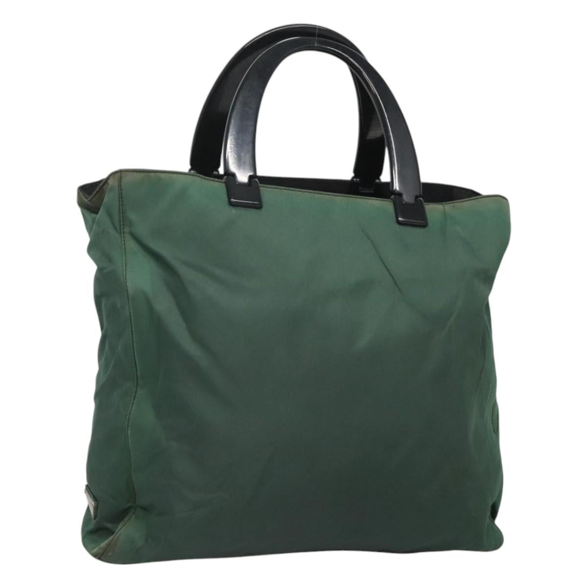 PRADA Hand Bag Nylon Khaki Auth 119457