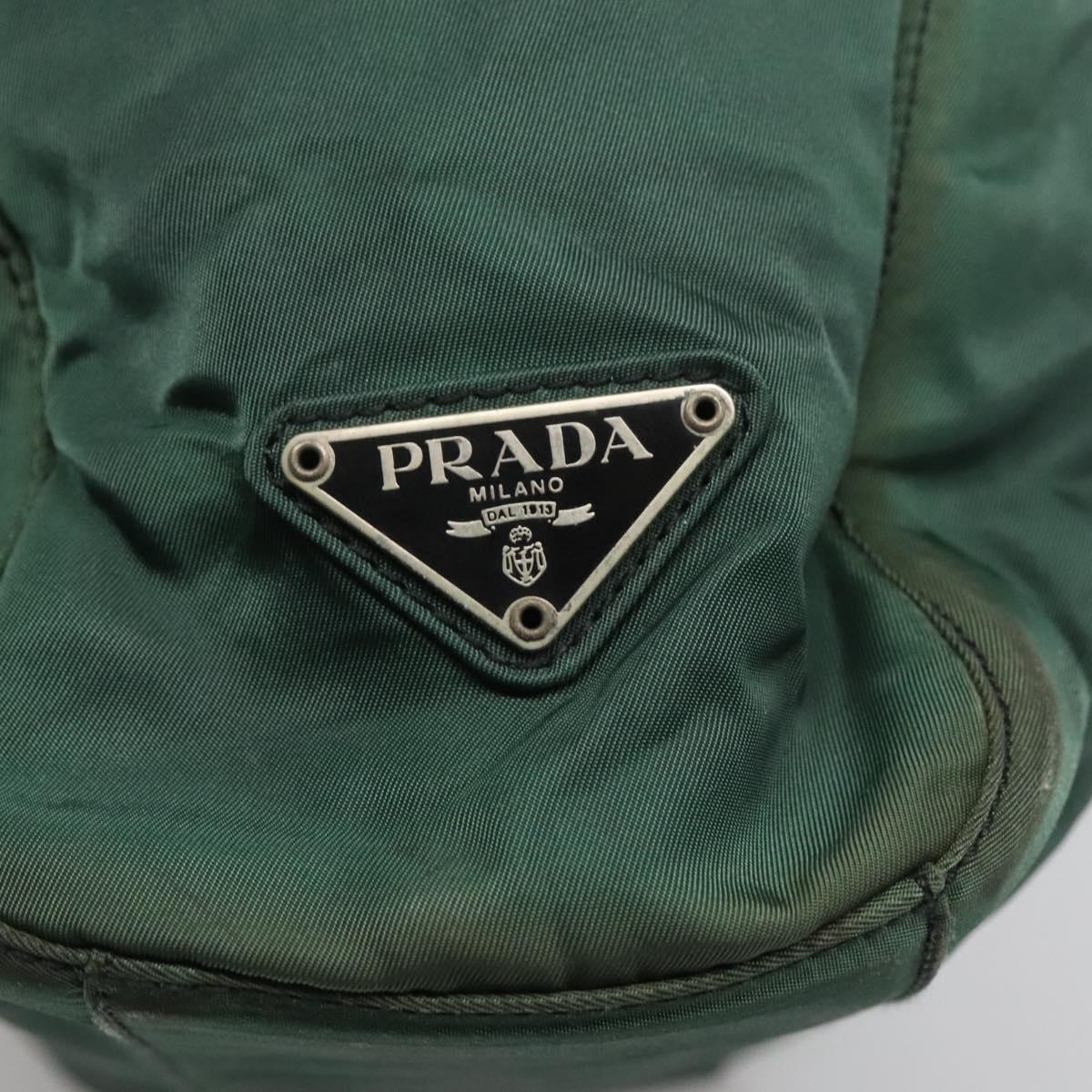 PRADA Hand Bag Nylon Khaki Auth 119457