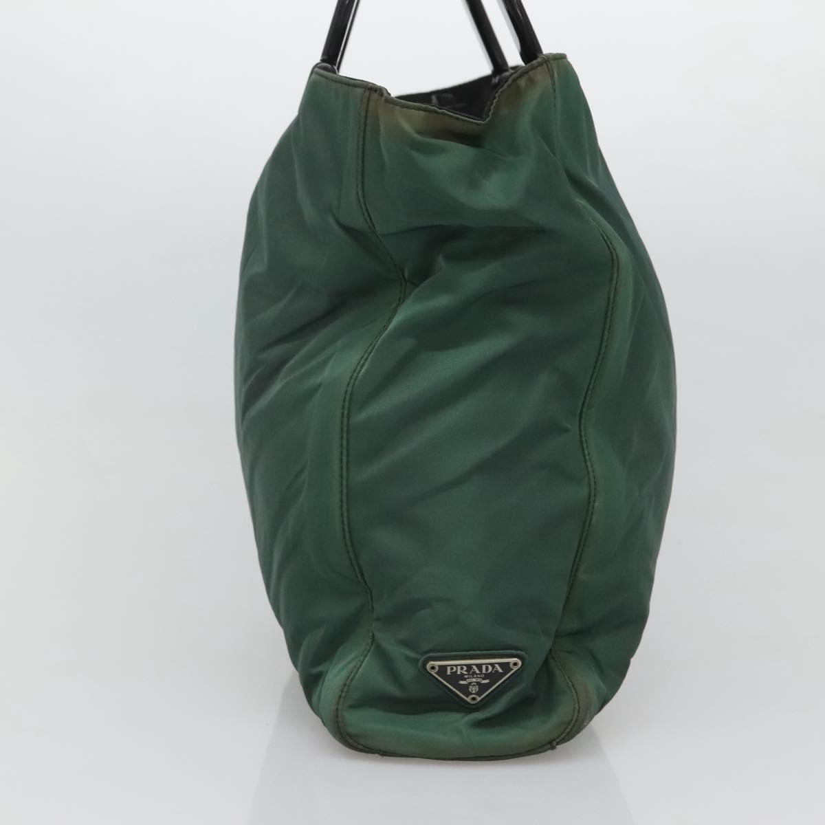 PRADA Hand Bag Nylon Khaki Auth 119457