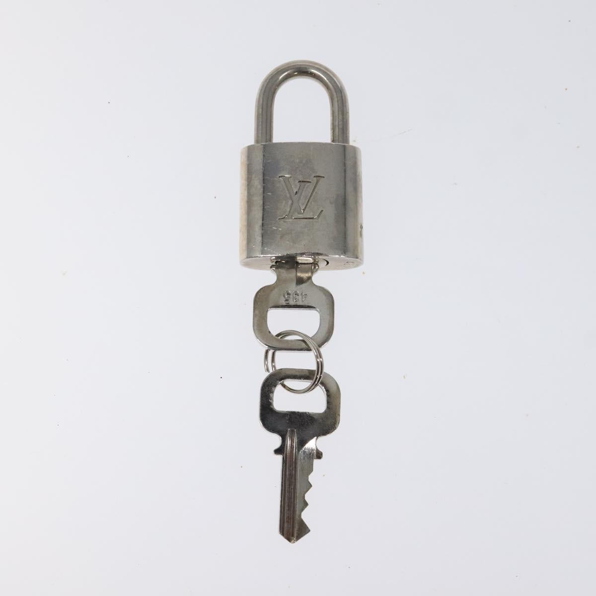 LOUIS VUITTON Padlock metal Silver LV Auth 119484