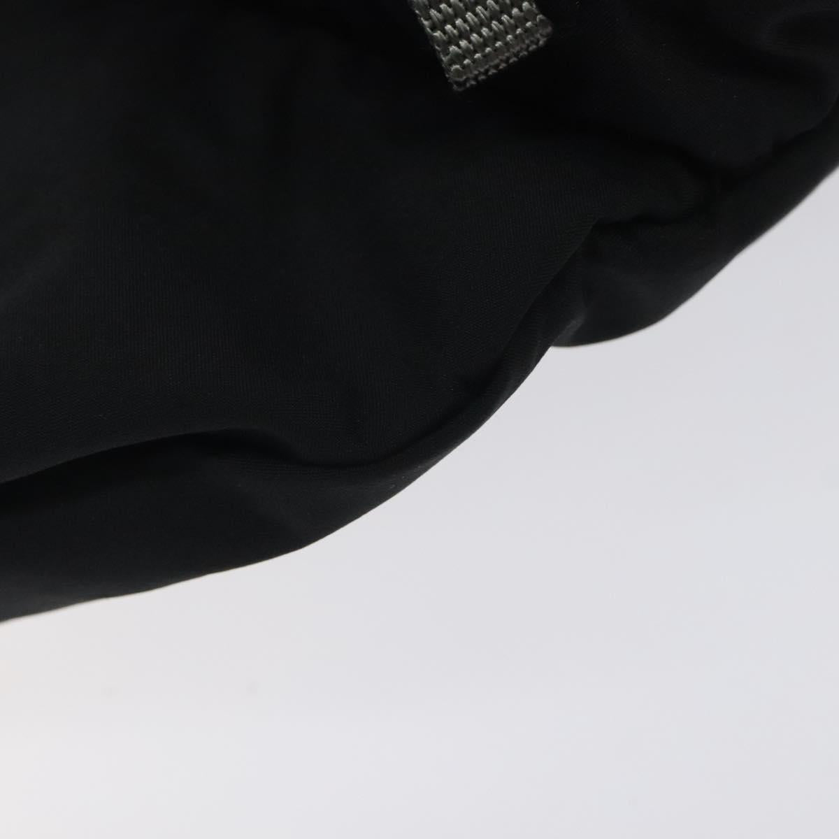 PRADA Sports Waist Bag Nylon Black Silver Auth 119506