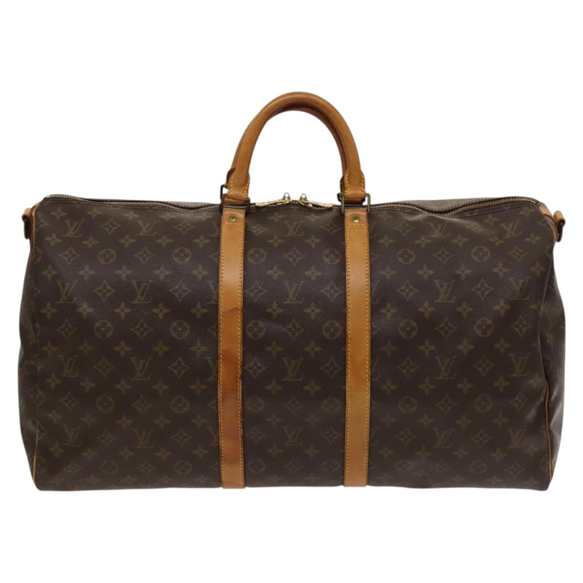 LOUIS VUITTON Monogram Keepall Bandouliere 55 Boston Bag M41414 LV Auth 119520