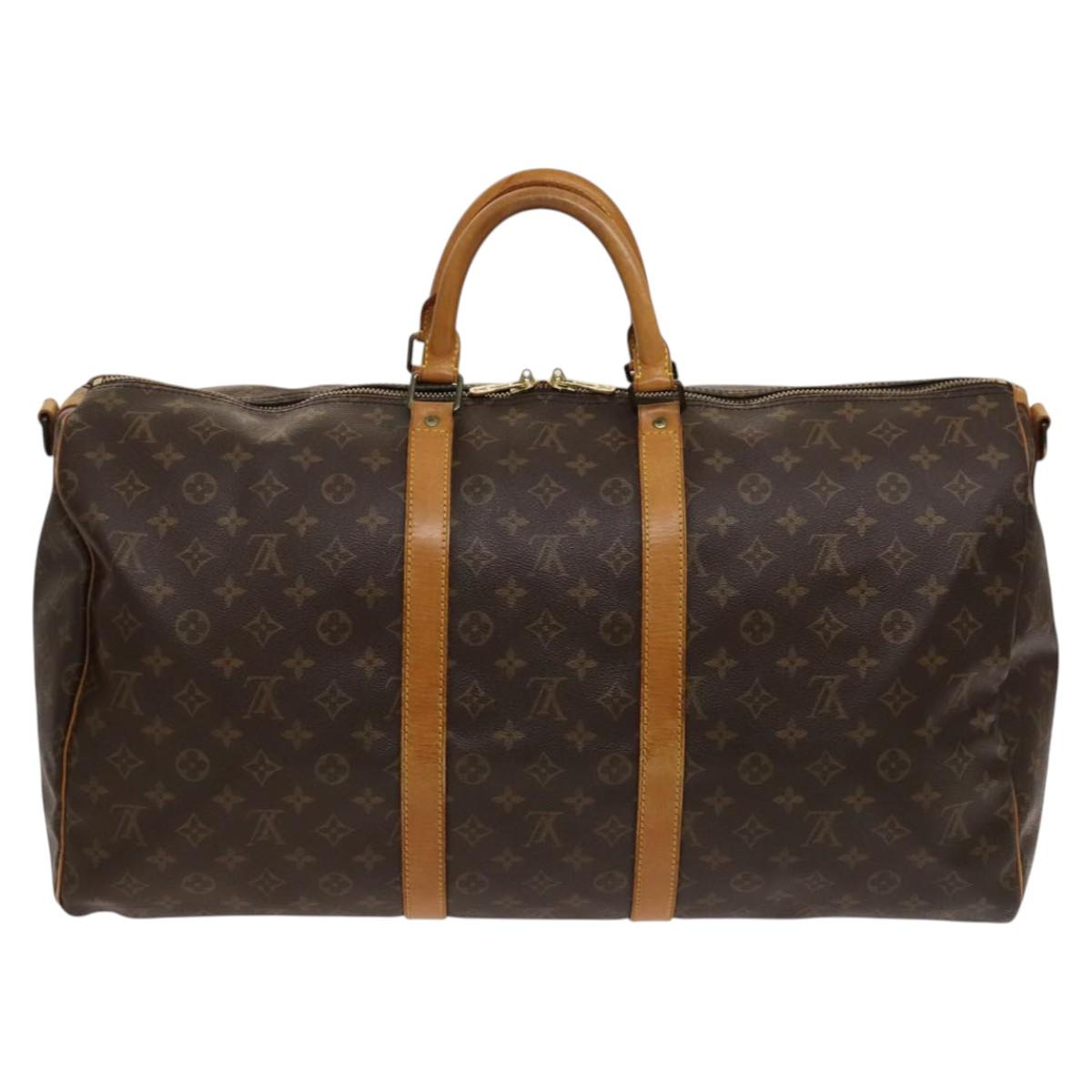 LOUIS VUITTON Monogram Keepall Bandouliere 55 Boston Bag M41414 LV Auth 119520