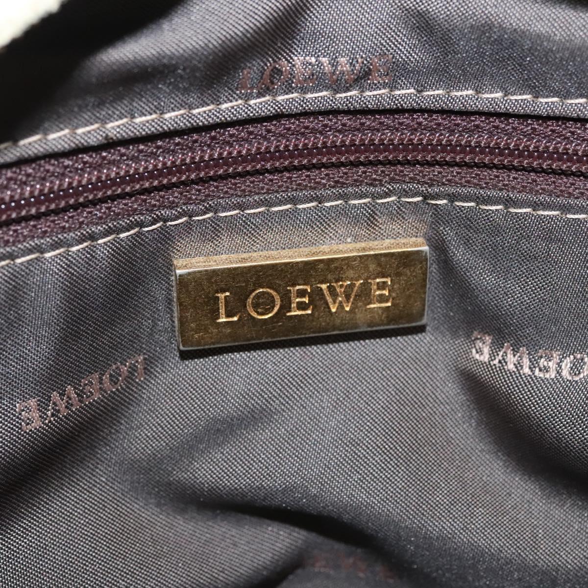 LOEWE Anagram Amazona 28 Hand Bag Leather Gold Auth 119534