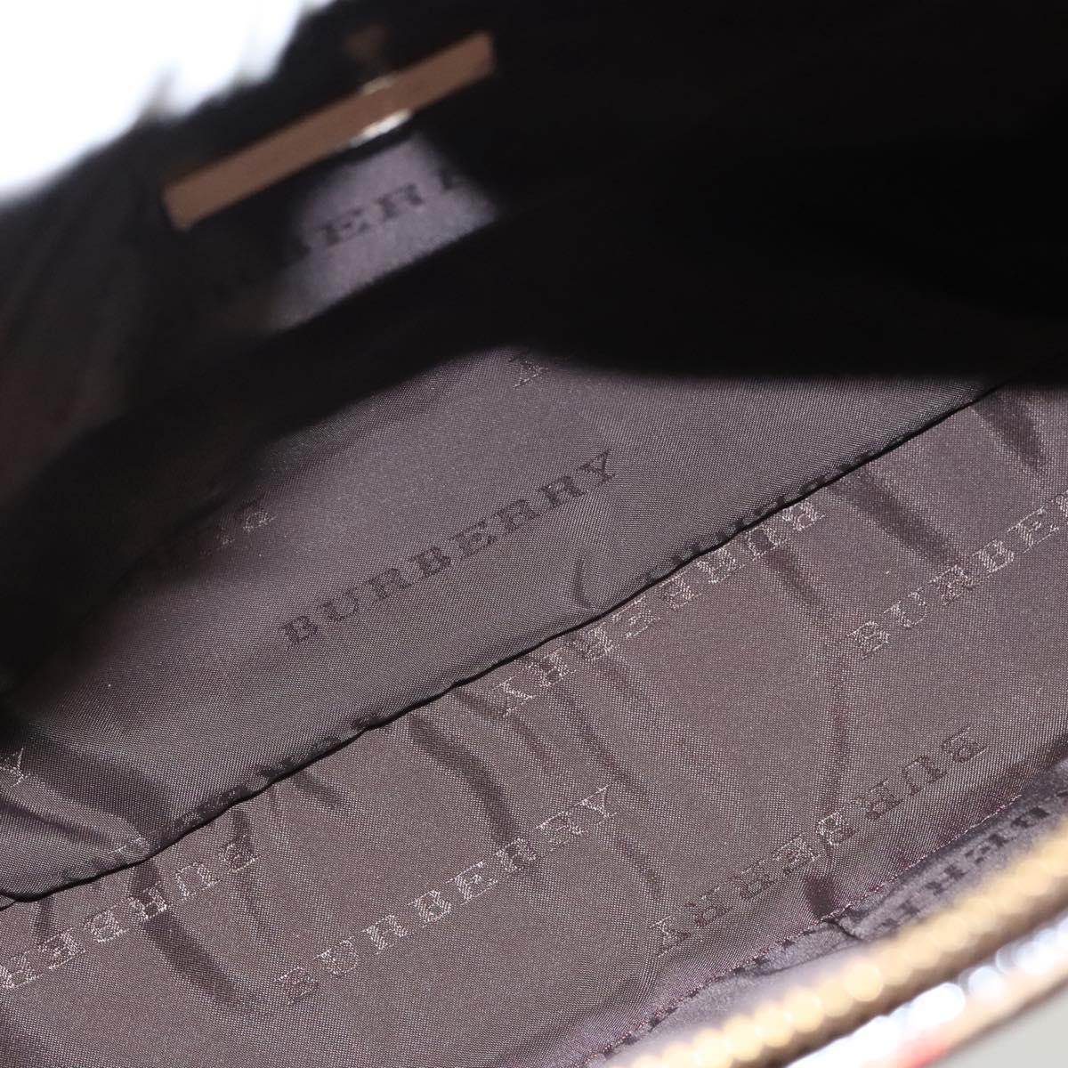 BURBERRY Nova Check Tote Bag Canvas Beige Gold Auth 119569