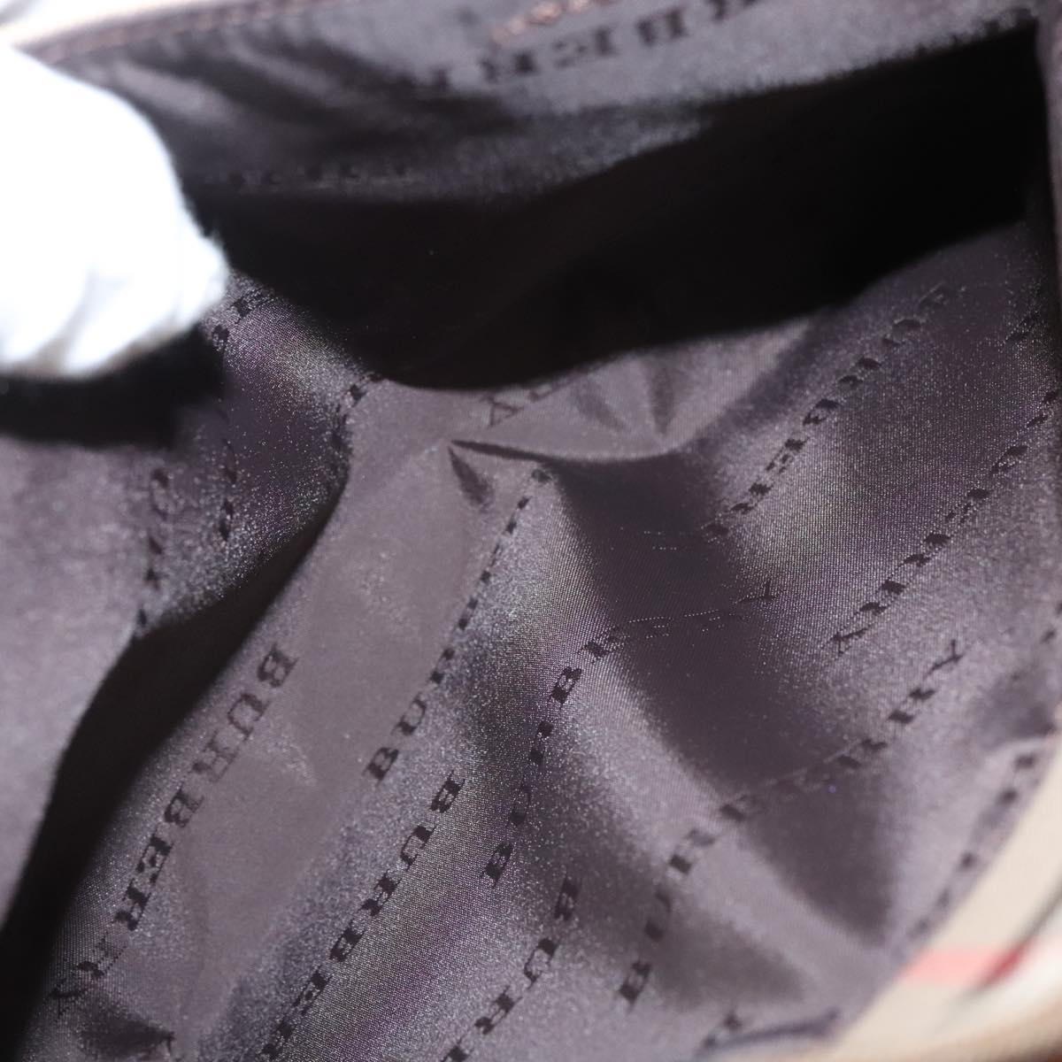 BURBERRY Nova Check Tote Bag Canvas Beige Gold Auth 119569