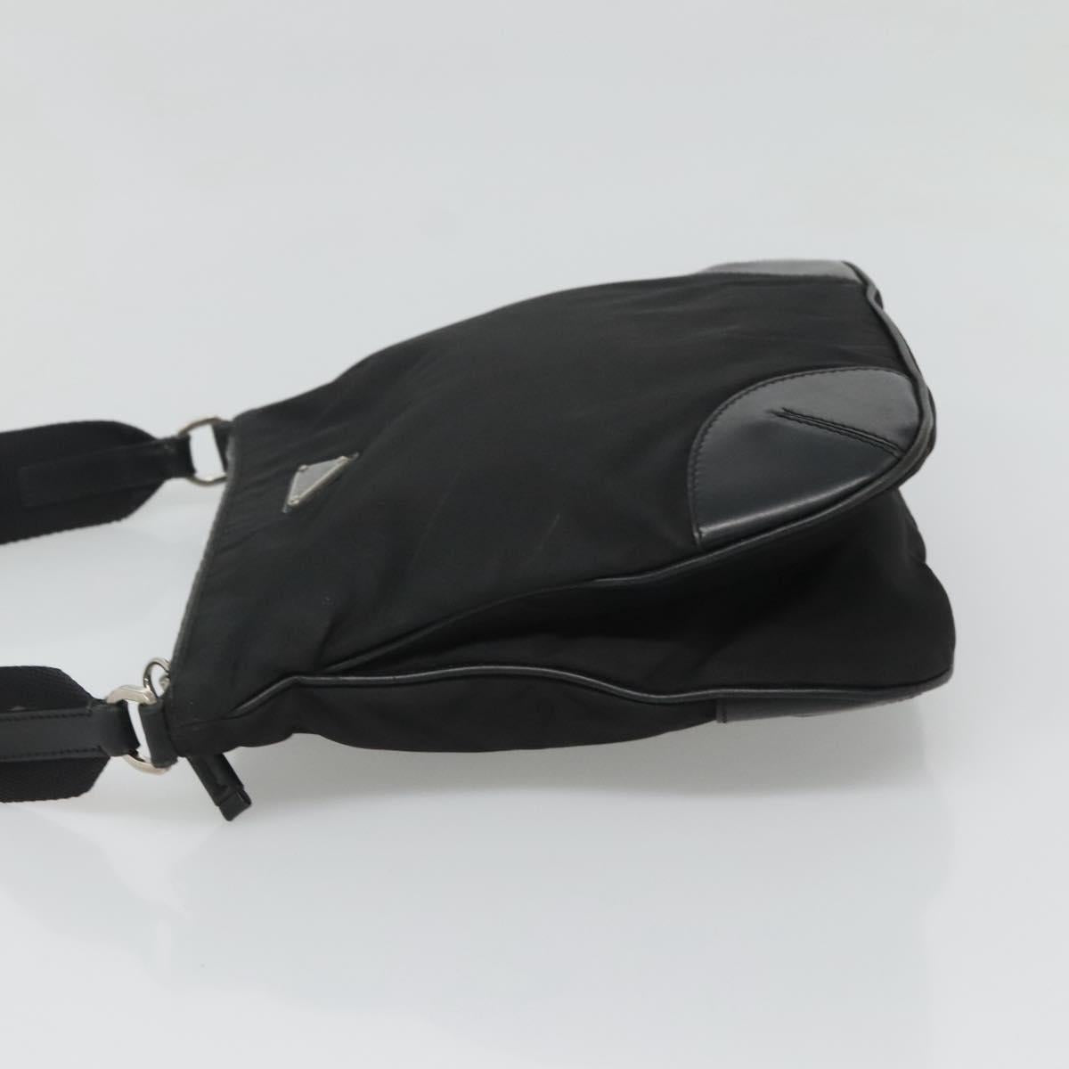 PRADA Shoulder Bag Nylon Black Auth 119572