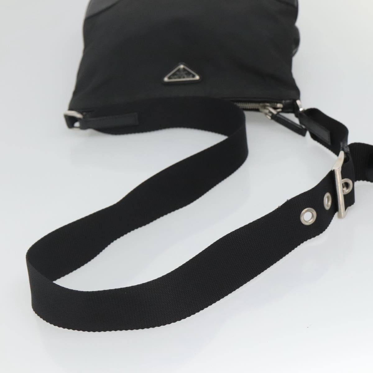 PRADA Shoulder Bag Nylon Black Auth 119572