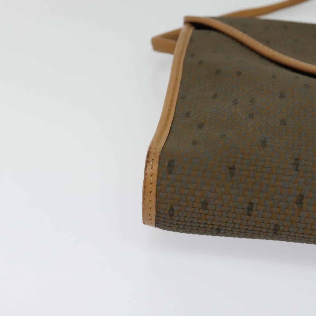 SAINT LAURENT Shoulder Bag PVC Leather Brown Gold Auth 119580