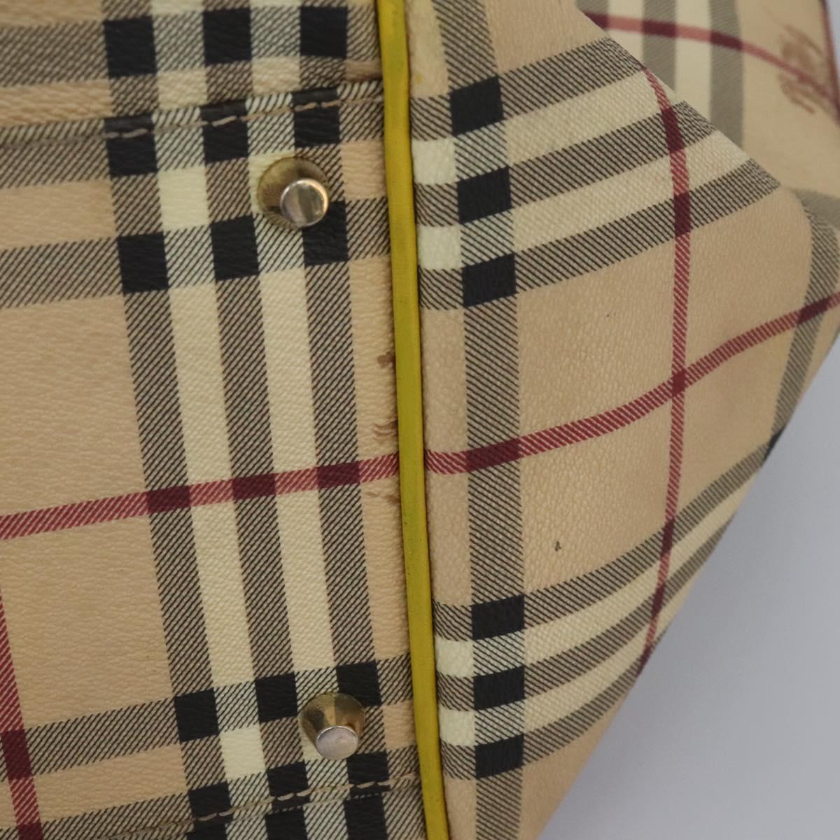 BURBERRY Nova Check Tote Bag PVC Beige Auth 119595