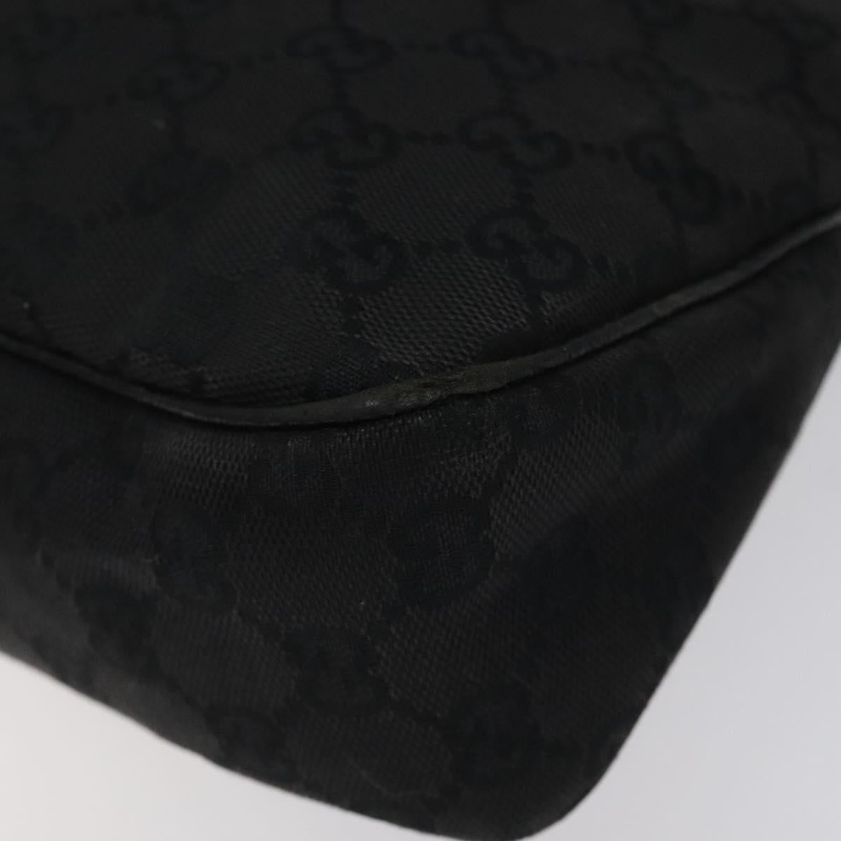 GUCCI GG Canvas Shoulder Bag Black 121023 Auth 119620