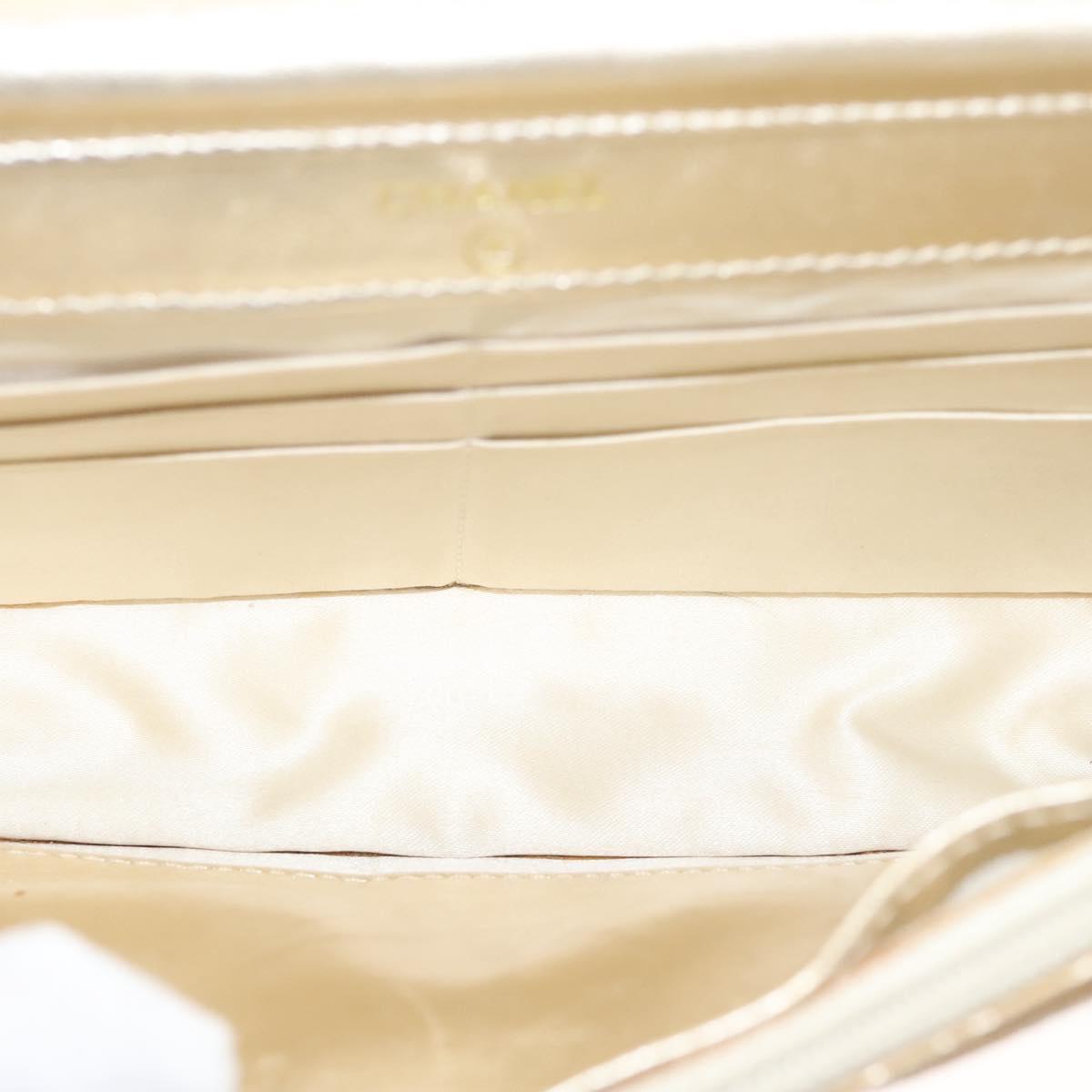 CHANEL New Travel Line Chain Wallet Nylon Gold CC Auth 119624