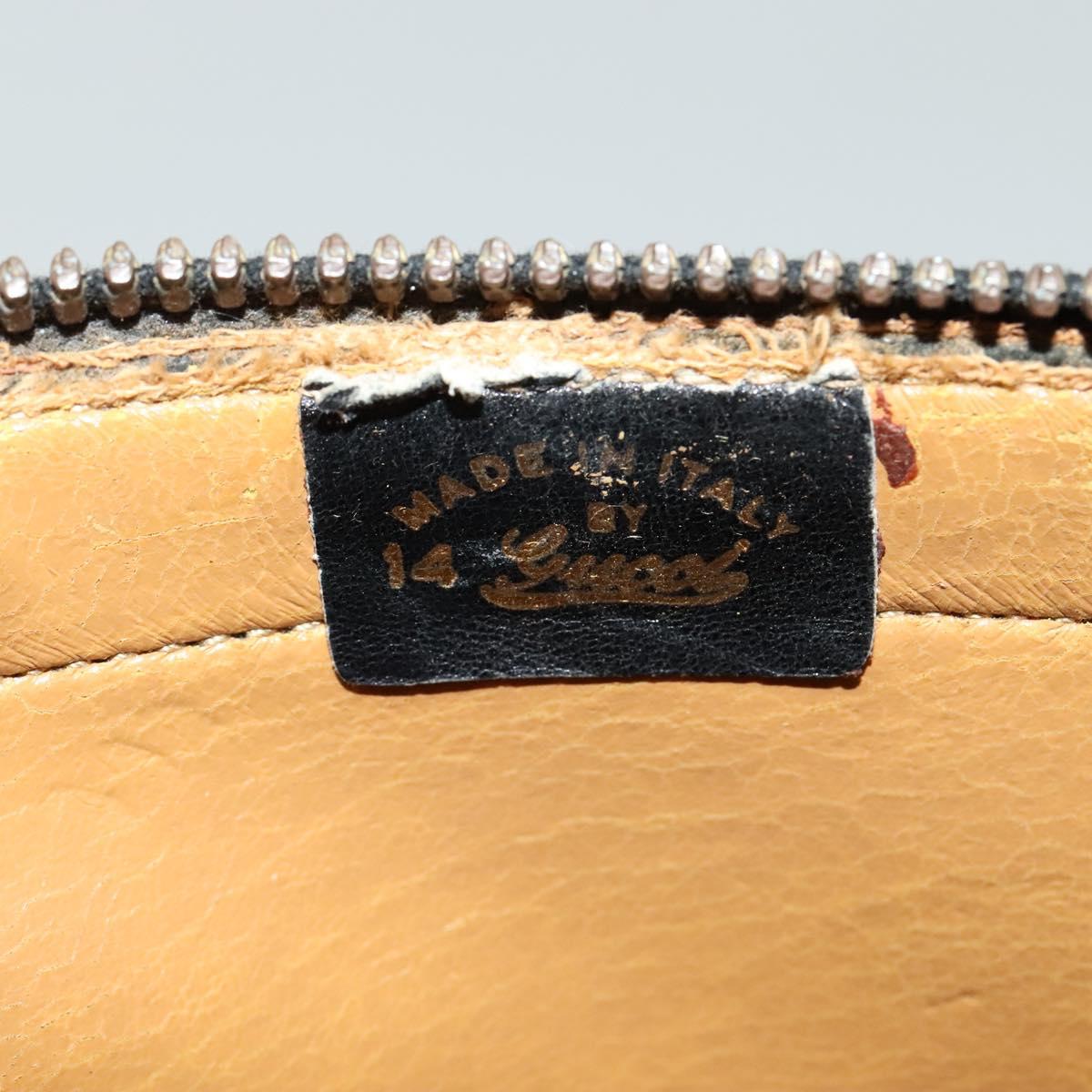 GUCCI GG Canvas Clutch Bag Black Gold Auth 119645