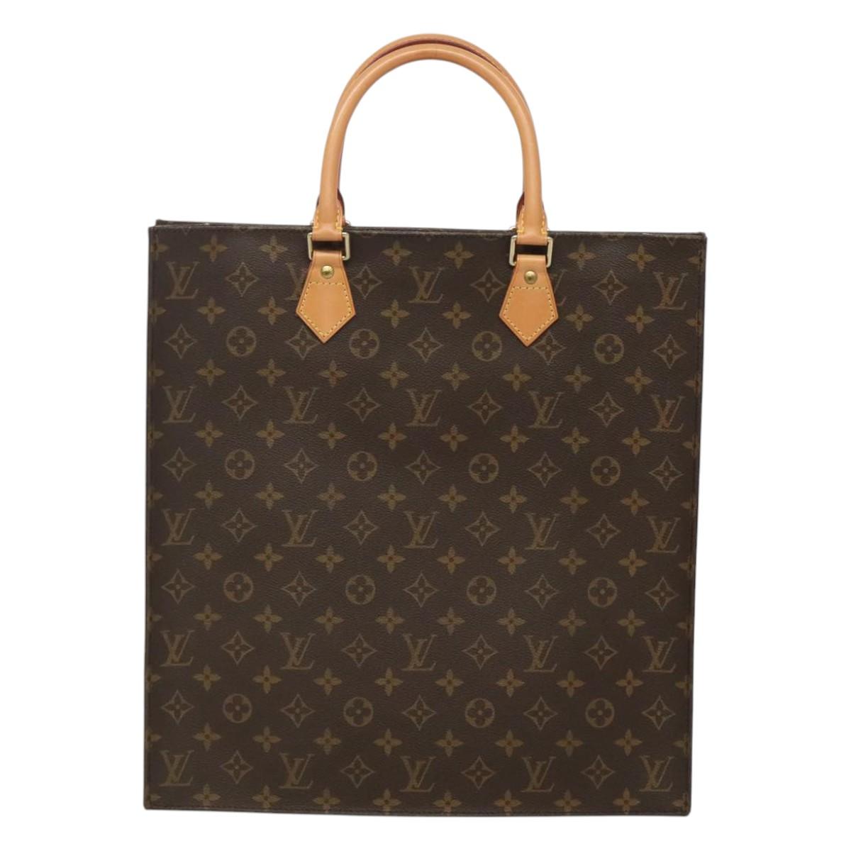 LOUIS VUITTON Monogram Sac Plat Hand Bag M51140 LV Auth 119655