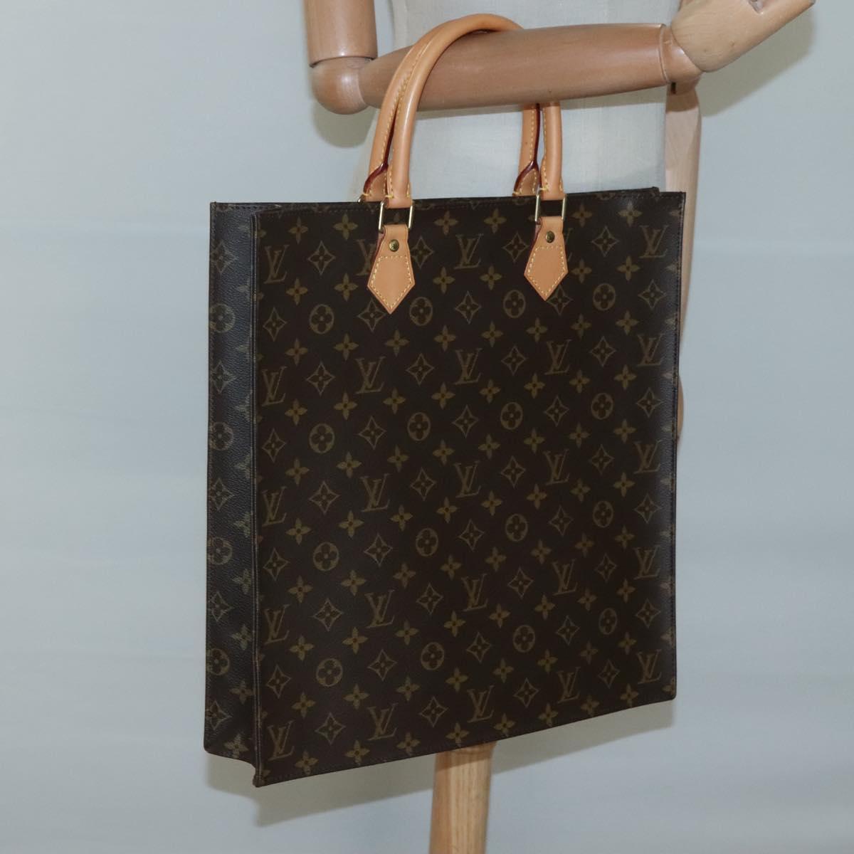 LOUIS VUITTON Monogram Sac Plat Hand Bag M51140 LV Auth 119655
