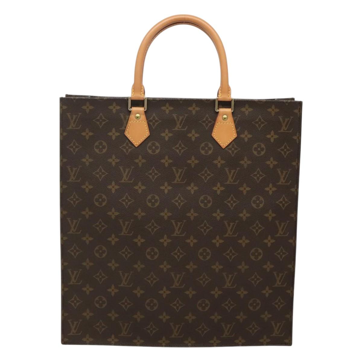 LOUIS VUITTON Monogram Sac Plat Hand Bag M51140 LV Auth 119655