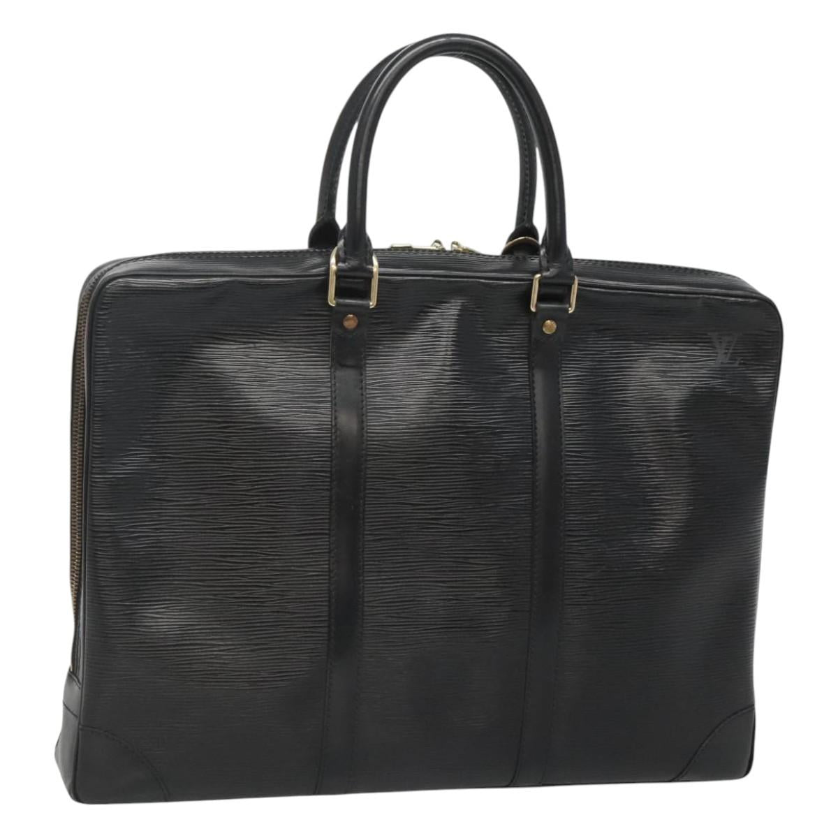 LOUIS VUITTON Epi Porte Documents Voyage Business Bag Black M54472 Auth 119666