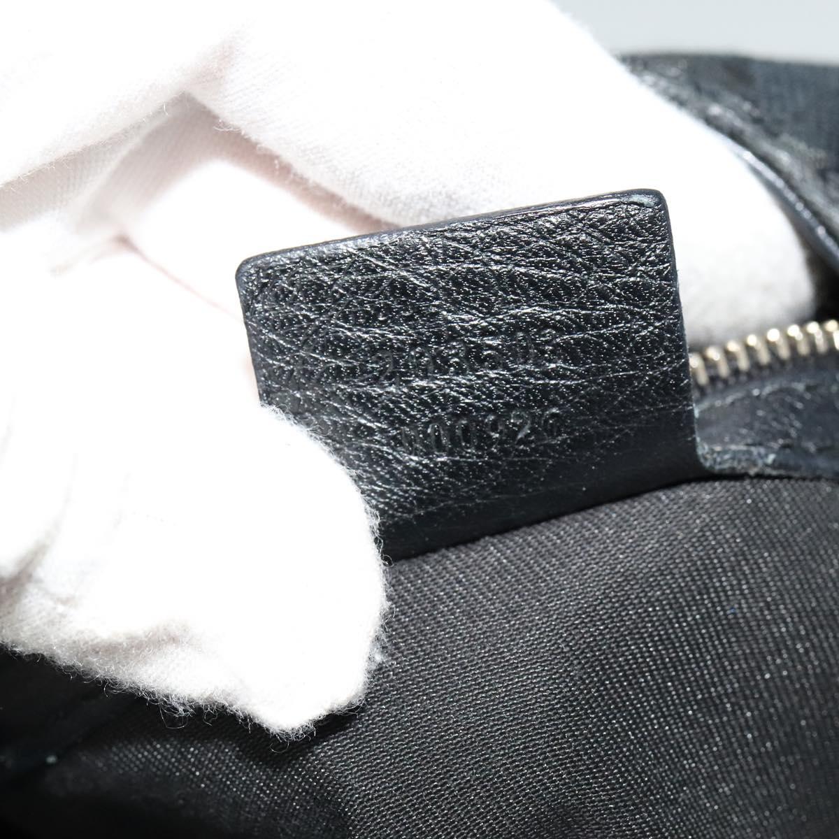 GUCCI GG Canvas Shoulder Bag Black Gold 203503 Auth 119701